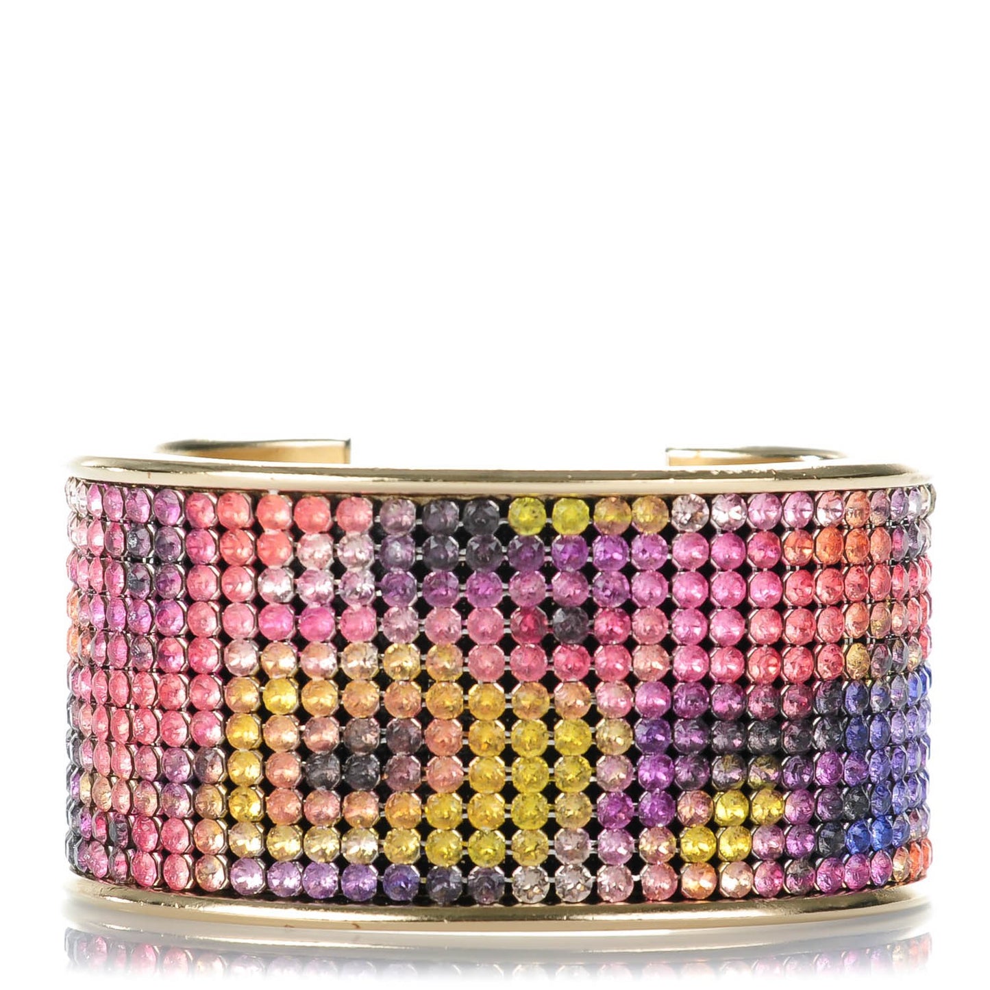 Crystal Flower Power Cuff Gold Multicolor