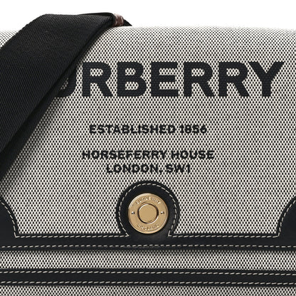 Burberry Canvas Horseferry Print Note Crossbody Bag Grey Black 7 of 14