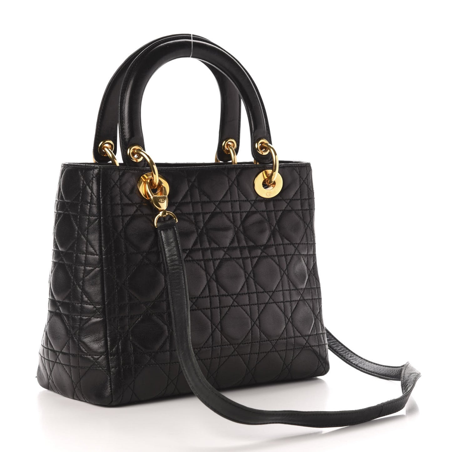 Lambskin Cannage Medium Lady Dior Black
