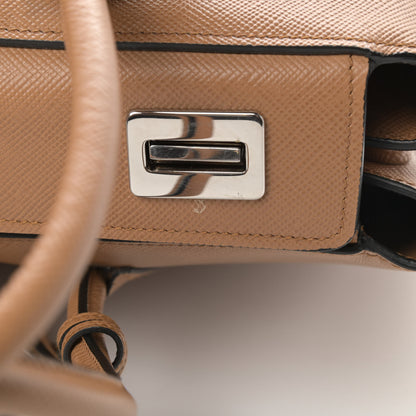 Prada Saffiano Cuir Twin Tote Caramel 18 of 18