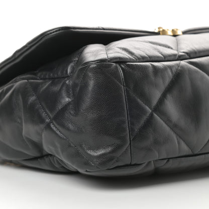 Chanel Goatskin Quilted Maxi Chanel 19 Flap Black 9 of 12