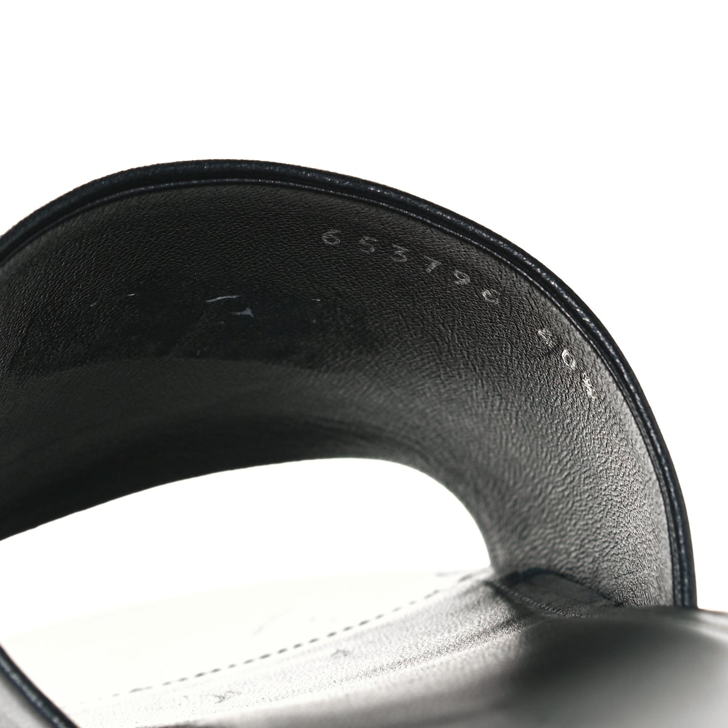 Shiny Smooth Sheepskin Box Flat Sandals 40.5 Black