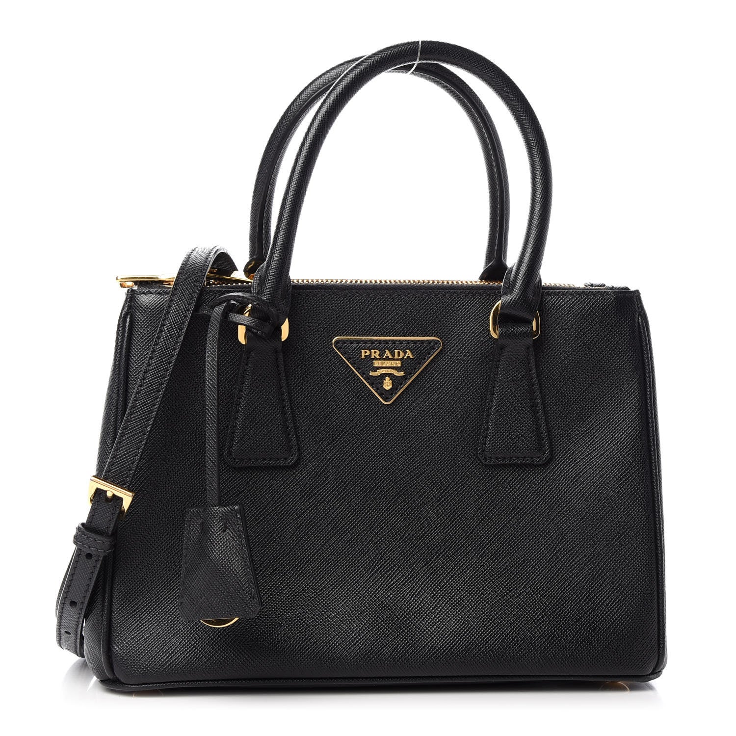 Prada Saffiano Small Galleria Double Zip Tote Black 1 of 9