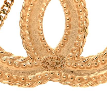 Chanel CC Drop Earrings Matte Gold 4 of 4