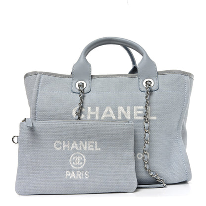 Chanel Mixed Fibers Small Deauville Tote Light Blue 3 of 12