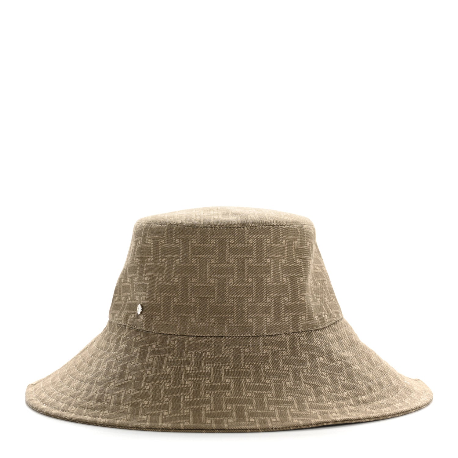 Hermes Cotton Jacquard Mosaic Farrah Hat 59 Vert Gobi 3 of 8