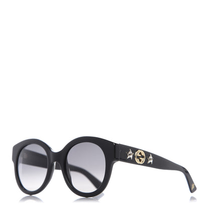 Gucci Round Frame GG Star Sunglasses GG0207S Black 1 of 8