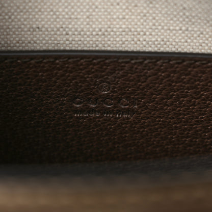 Gucci Monogram Jumbo GG Textured Dollar Calfskin Web Mini Vertical Tote Camel Ebony New Acero 6 of 10