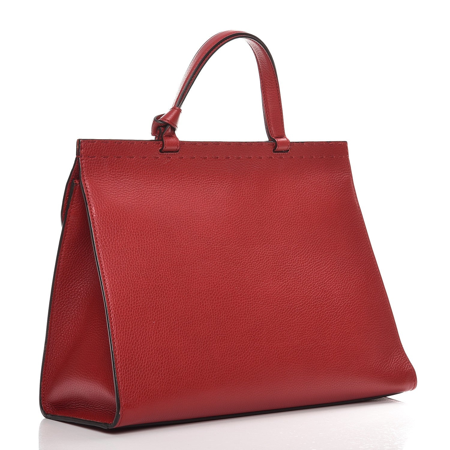 Gucci Calfskin Feline Medium GG Marmont Top Handle Bag Vulcanic Red 3 of 7