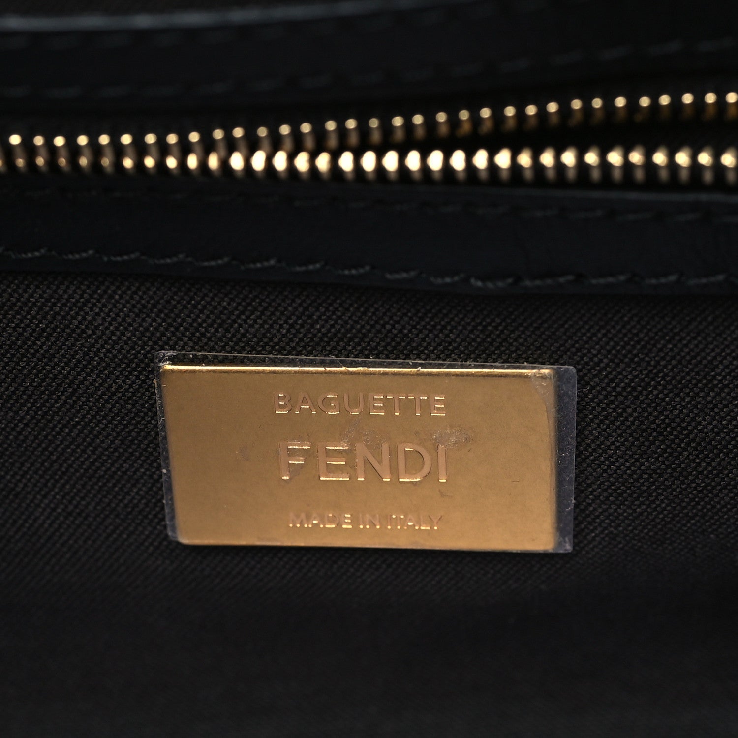 Fendi Shearling Vitello Dolce Macro FF 1974 Baguette Tobacco Black 6 of 6