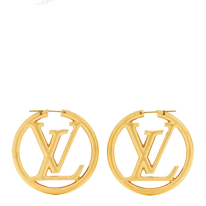 Louis Vuitton Metal Louise Hoop Earrings Gold 1 of 4