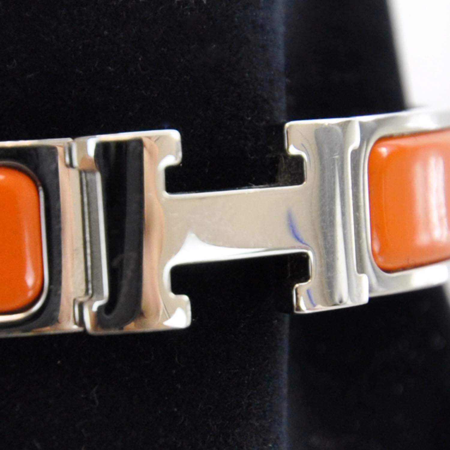 Hermes Narrow Enamel Clic Clac H Bracelet PM Orange 6 of 6