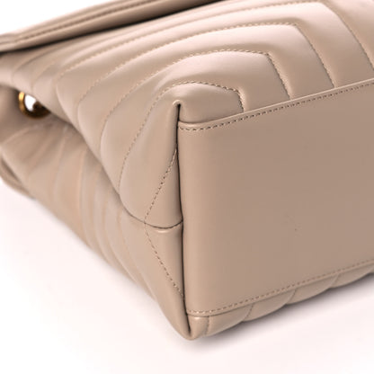 Saint Laurent Calfskin Y Quilted Monogram Medium Loulou Chain Satchel Dark Beige 11 of 12