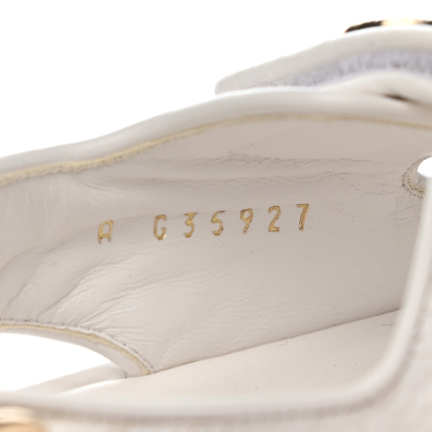 Calfskin Printed Velcro Dad Sandals 39 White
