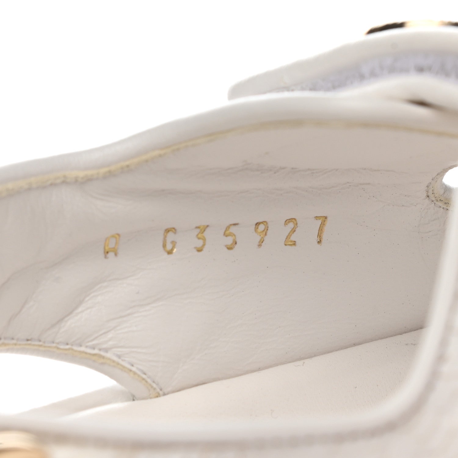 Chanel Calfskin Printed Velcro Dad Sandals 39 White 8 of 9