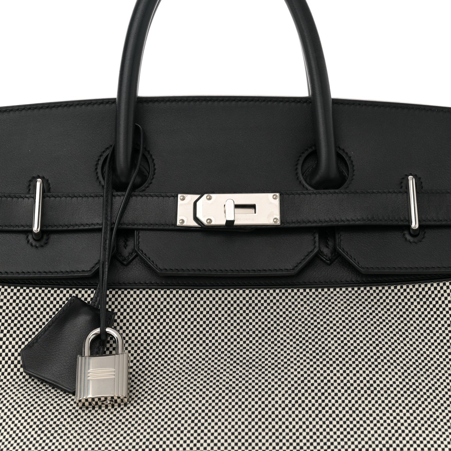 Hermes Hunter Criss Viking Evergrain HAC Birkin 40 Ecru Black 8 of 10