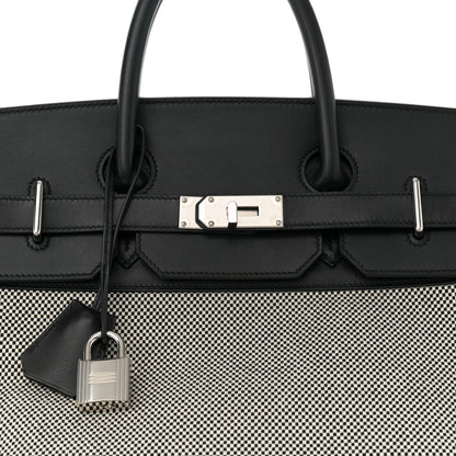 Hermes Hunter Criss Viking Evergrain HAC Birkin 40 Ecru Black 8 of 10
