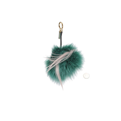 Fendi Fox Rabbit Goat Mink Fur Vitello Flamingo Minty Monster Bag Bug Charm Green Apple Multicolor 2 of 4