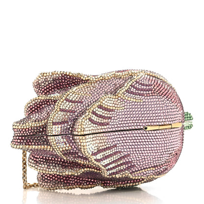 Judith Leiber Crystal Tulip Minaudiere Chain Clutch Amethyst 4 of 12