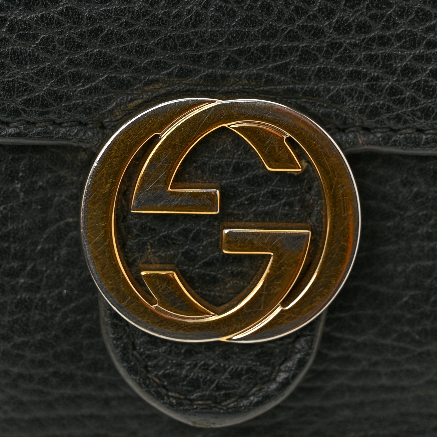 Gucci Dollar Calfskin Interlocking G Chain Wallet Black 12 of 15