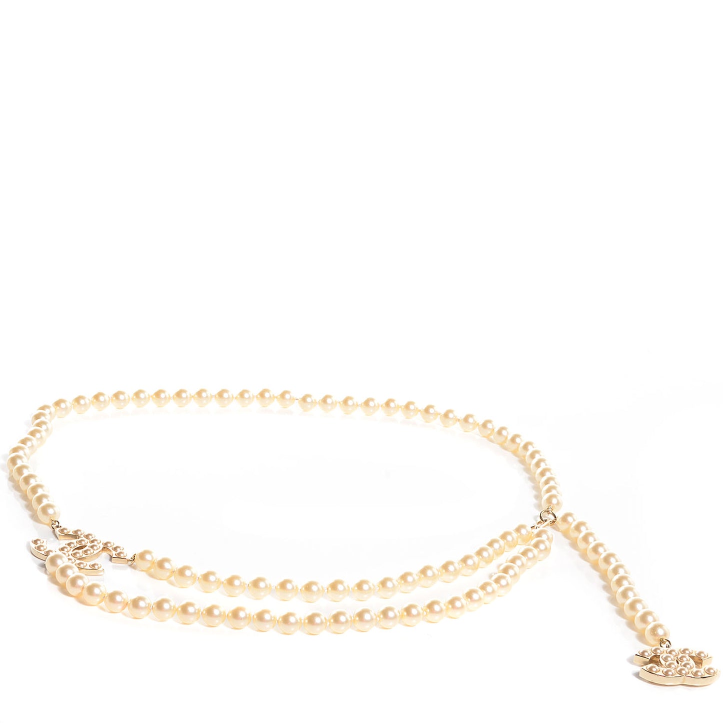 Pearl CC Double Strand Belt Gold