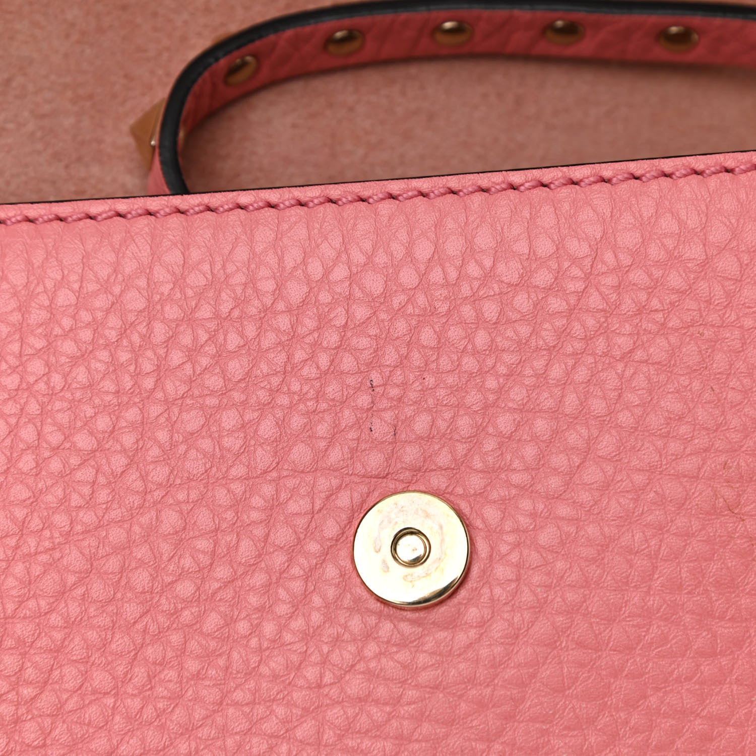 Valentino Garavani Pebbled Calfskin Rockstud Flap Crossbody Bag Paradise Rose 12 of 12
