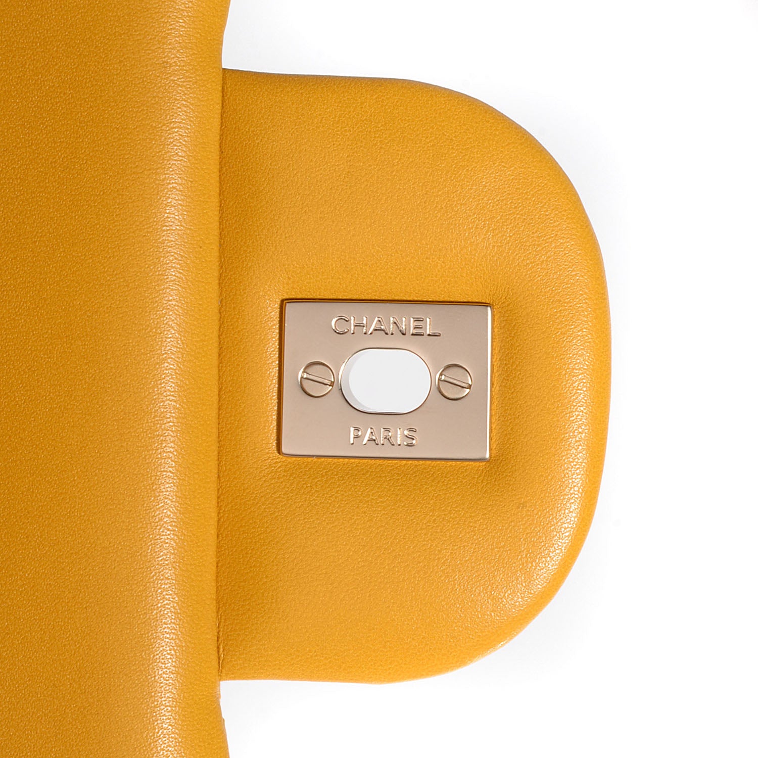 Chanel Lambskin Jumbo Double Flap Yellow 9 of 9