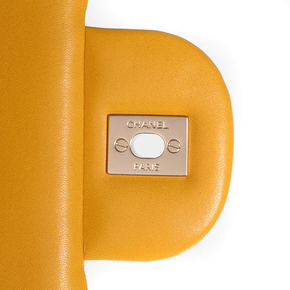 Chanel Lambskin Jumbo Double Flap Yellow 9 of 9