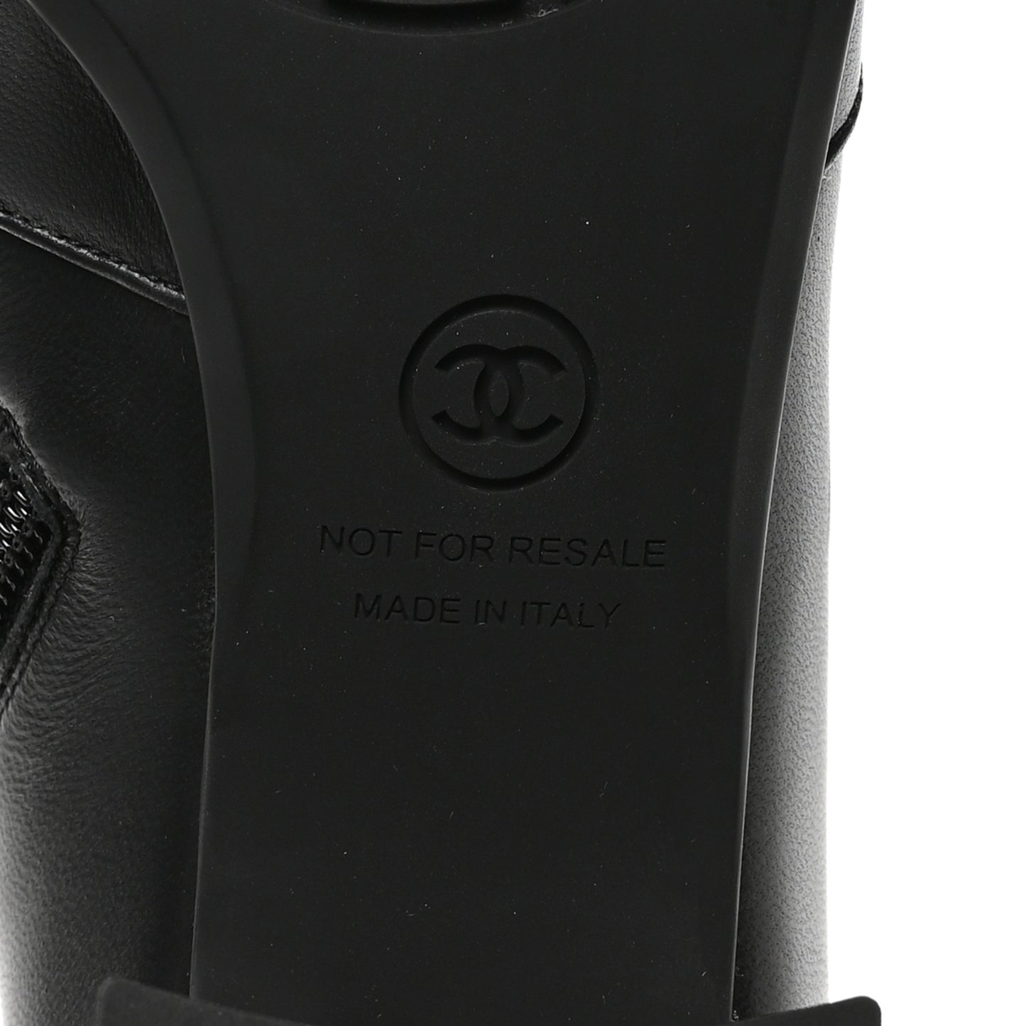 Stretch Lambskin Cap Toe CC Uniform Short Boots 38.5 Black
