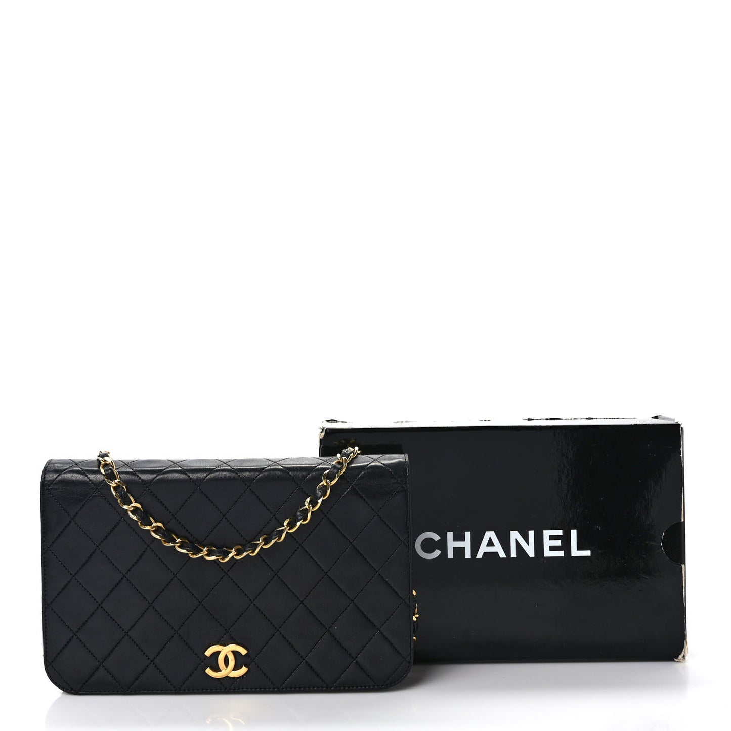 Lambskin Quilted Small Single Flap Black