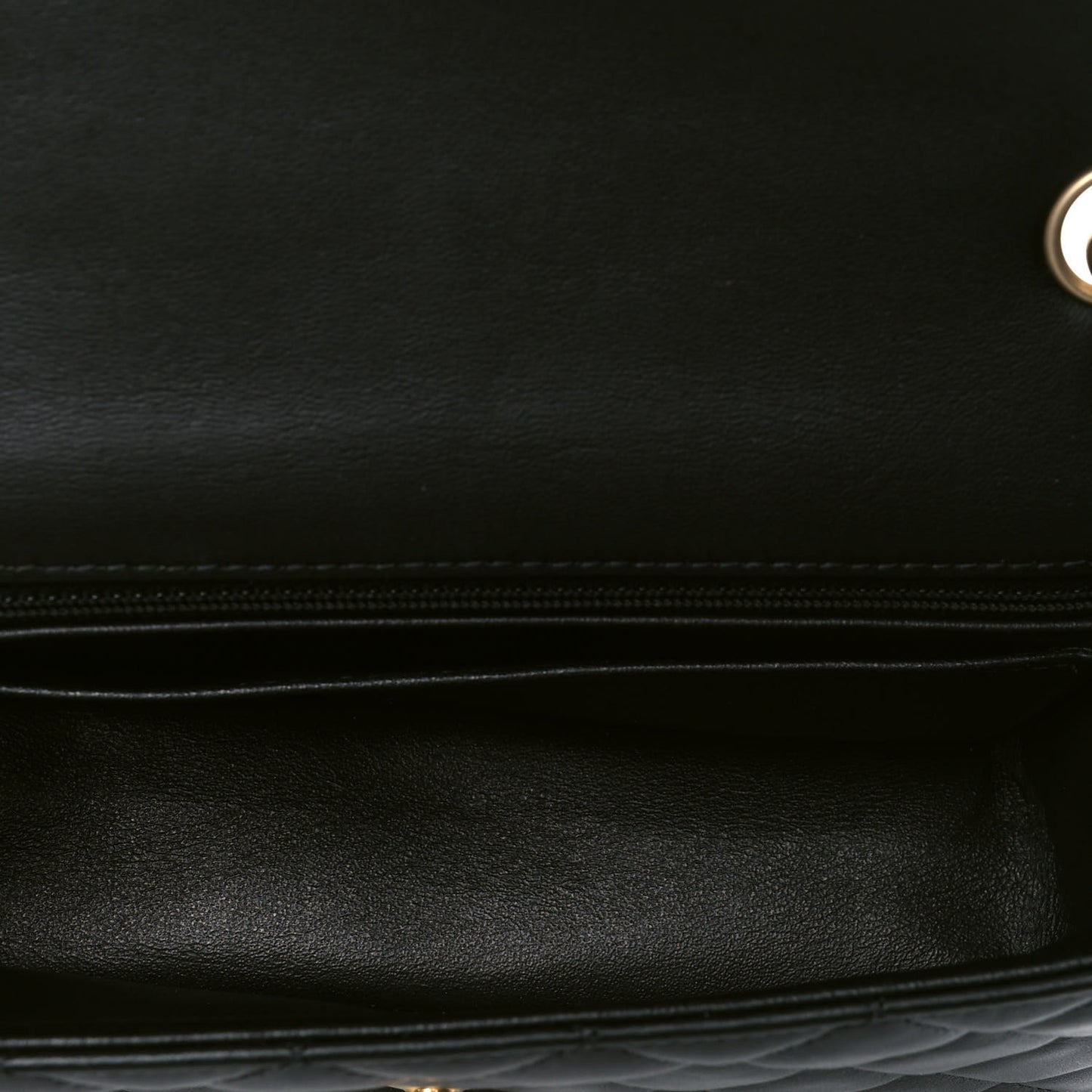 Lambskin Quilted Mini Rectangular Flap Black