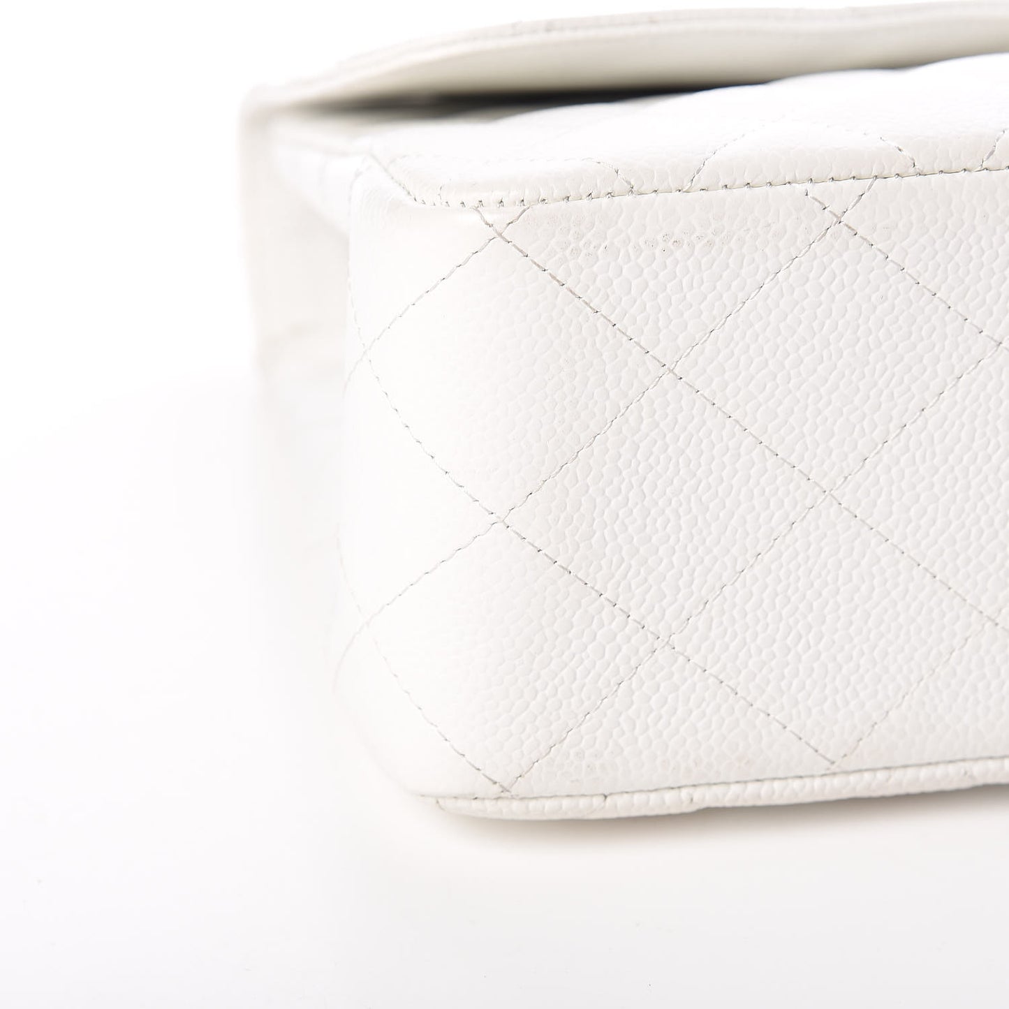 Caviar Quilted Jumbo Single Flap White