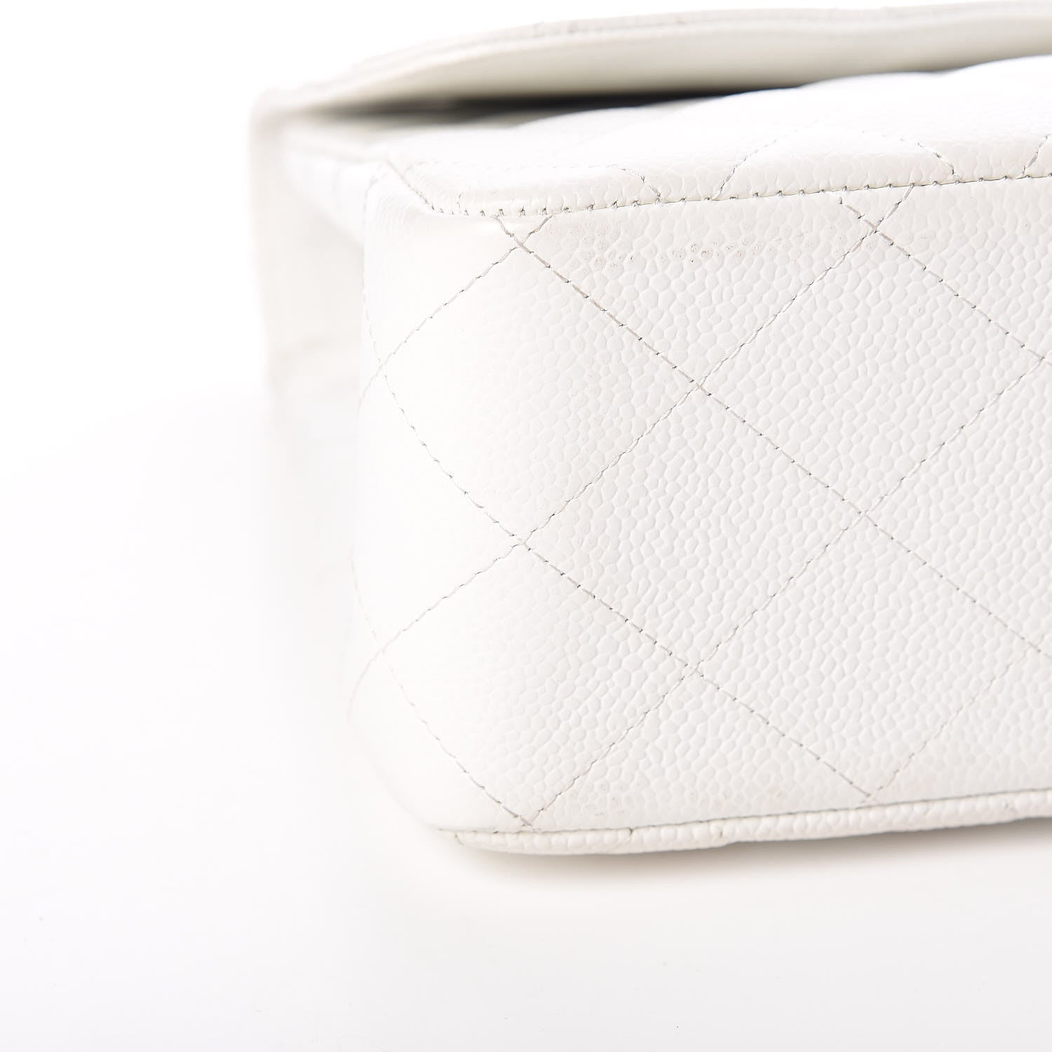 Chanel Caviar Quilted Jumbo Single Flap White 13 of 18