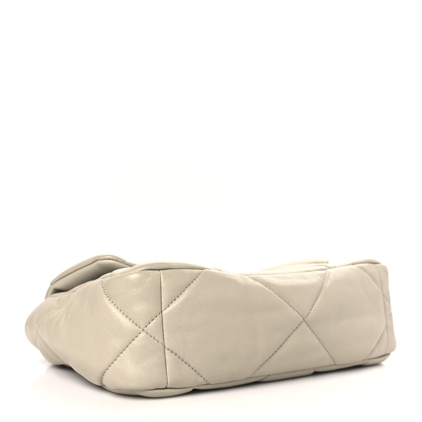 Lambskin Quilted Medium Chanel 19 Flap Light Grey