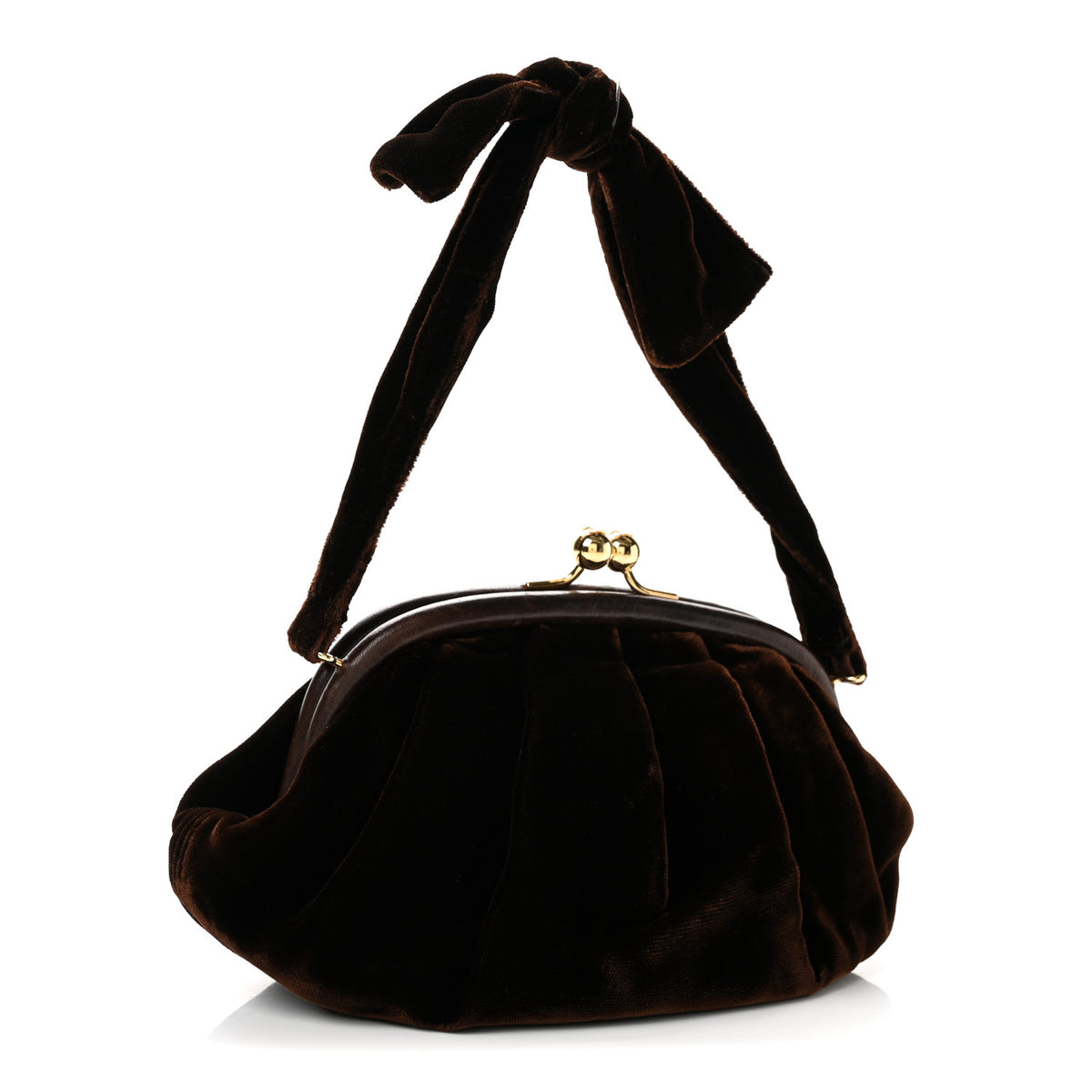 Chanel Velvet Kiss Lock Clutch Brown 3 of 13