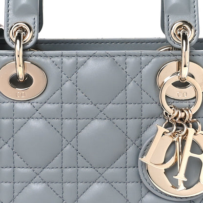 Christian Dior Lambskin Cannage Small My ABCDior Lady Dior Grey 9 of 11