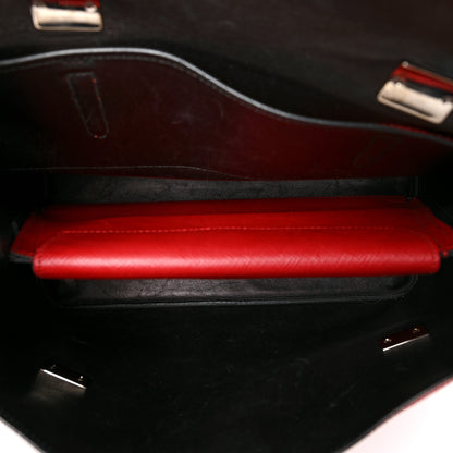 Prada Saffiano Cuir Convertible Top Handle Tote Fuoco 6 of 14