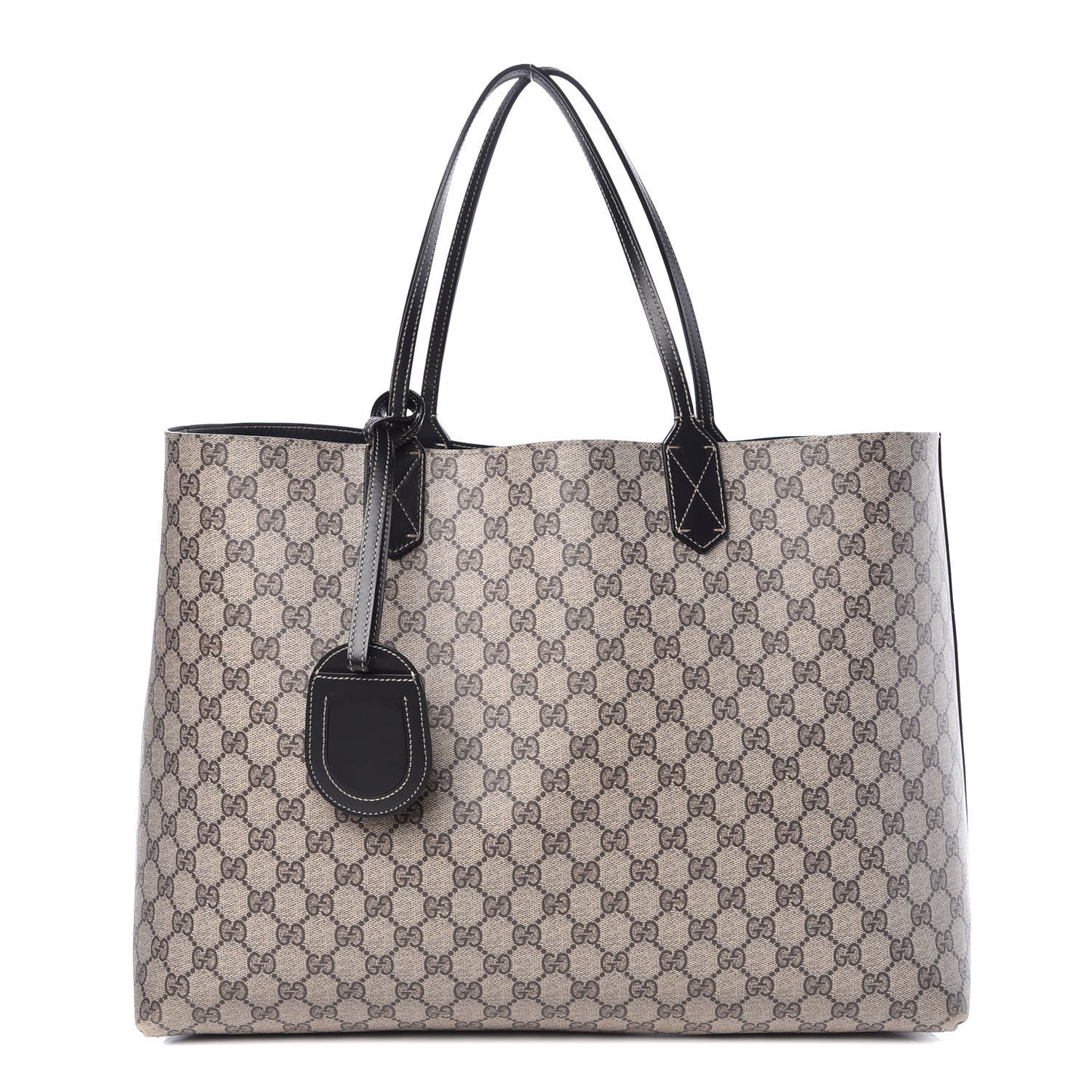 GG Supreme Monogram Large Reversible Tote Beige Black