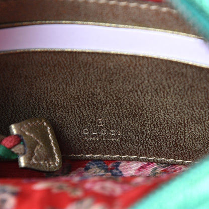 Gucci Laminated Nappa Trapuntata Mini Zumi Dome Shoulder Bag Rosso Jasmine Green Rame 5 of 9