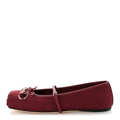 Gucci GG Monogram Horsebit Ballet Flats 36.5 Rosso Ancora 1 of 12