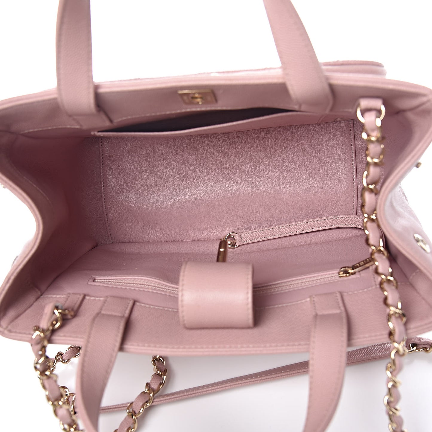Caviar Quilted Small Business Affinity Shopping Bag Light Pink