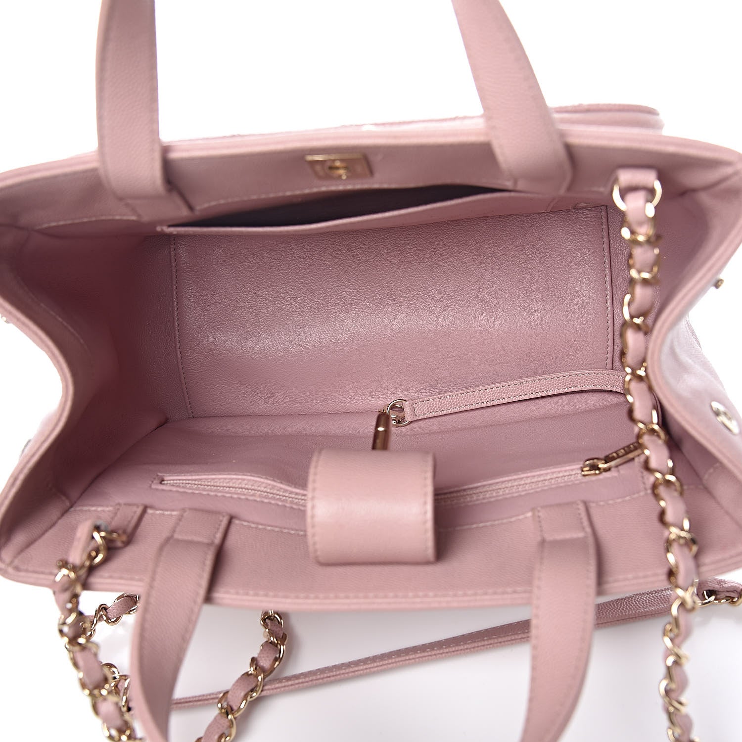 Chanel Caviar Quilted Small Business Affinity Shopping Bag Light Pink 5 of 12