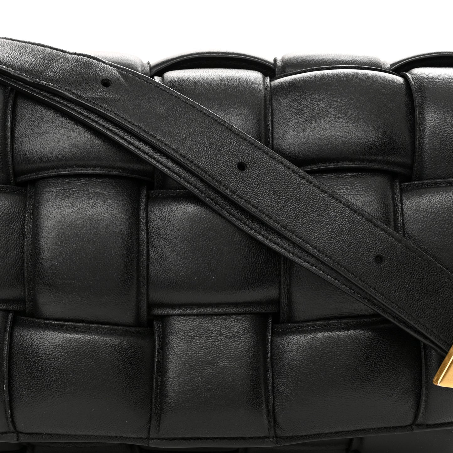 Nappa Maxi Intreccio Padded Cassette Crossbody Bag Black