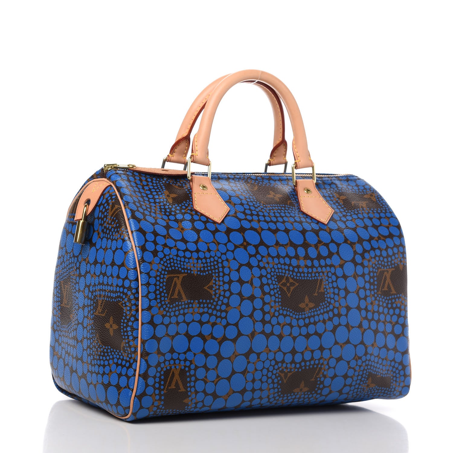 Louis Vuitton Monogram Kusama Town Speedy 30 Blue 3 of 10