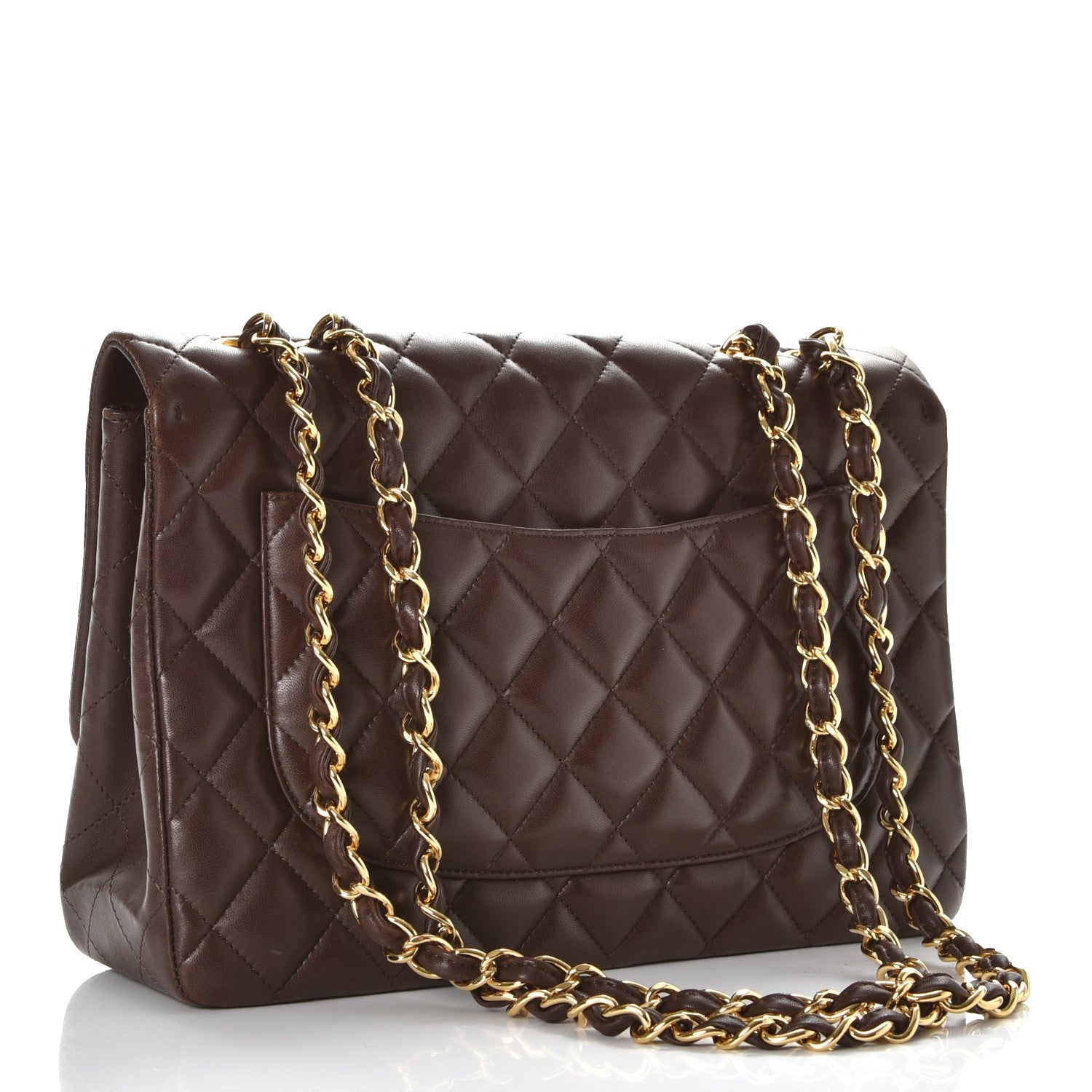 Chanel Lambskin Quilted Jumbo Single Flap Dark Brown 4 of 12