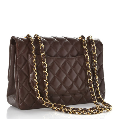Chanel Lambskin Quilted Jumbo Single Flap Dark Brown 4 of 12