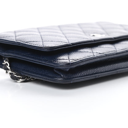 Chanel Caviar Quilted Wallet On Chain WOC Navy Blue 10 of 14