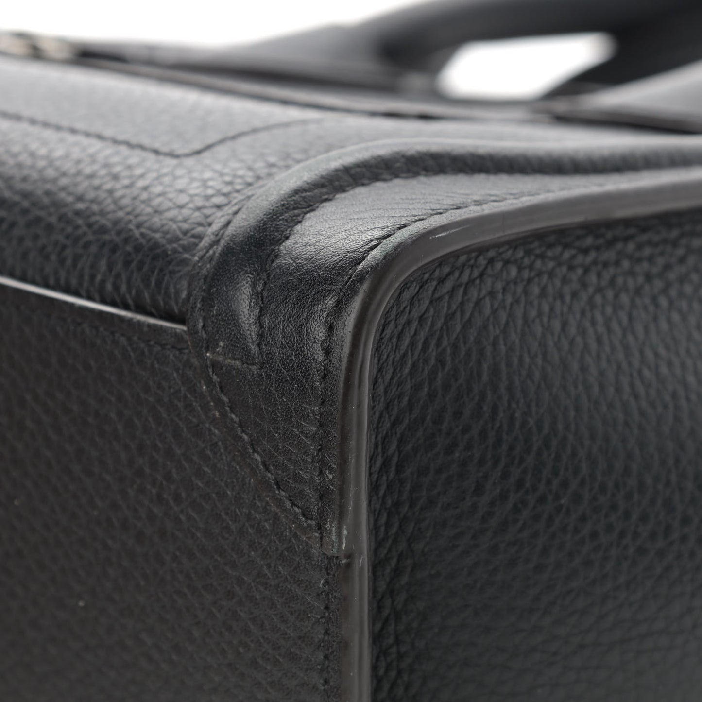 Drummed Calfskin Nano Luggage Black