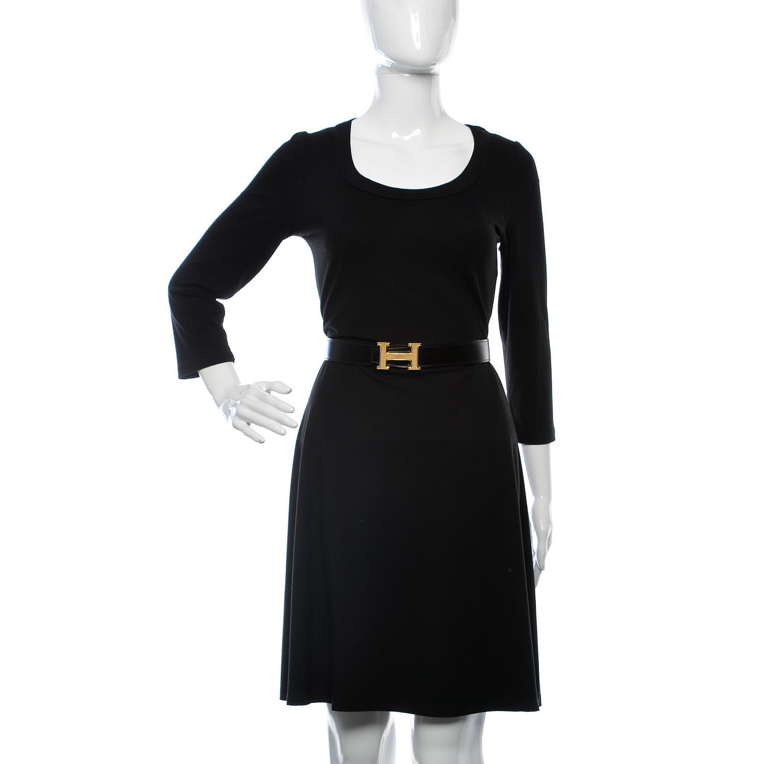 Hermes Box Togo 32mm Guilloche H Belt 85 Black Gold 2 of 6