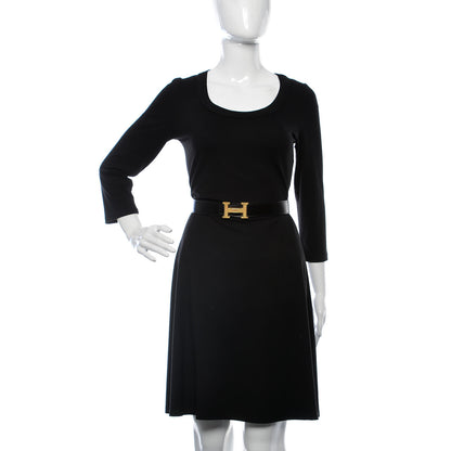 Hermes Box Togo 32mm Guilloche H Belt 85 Black Gold 2 of 6
